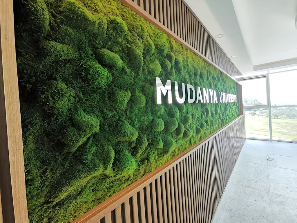 Mudanya Üniversitesi projesinde markalı yosun duvar — görünüm 1